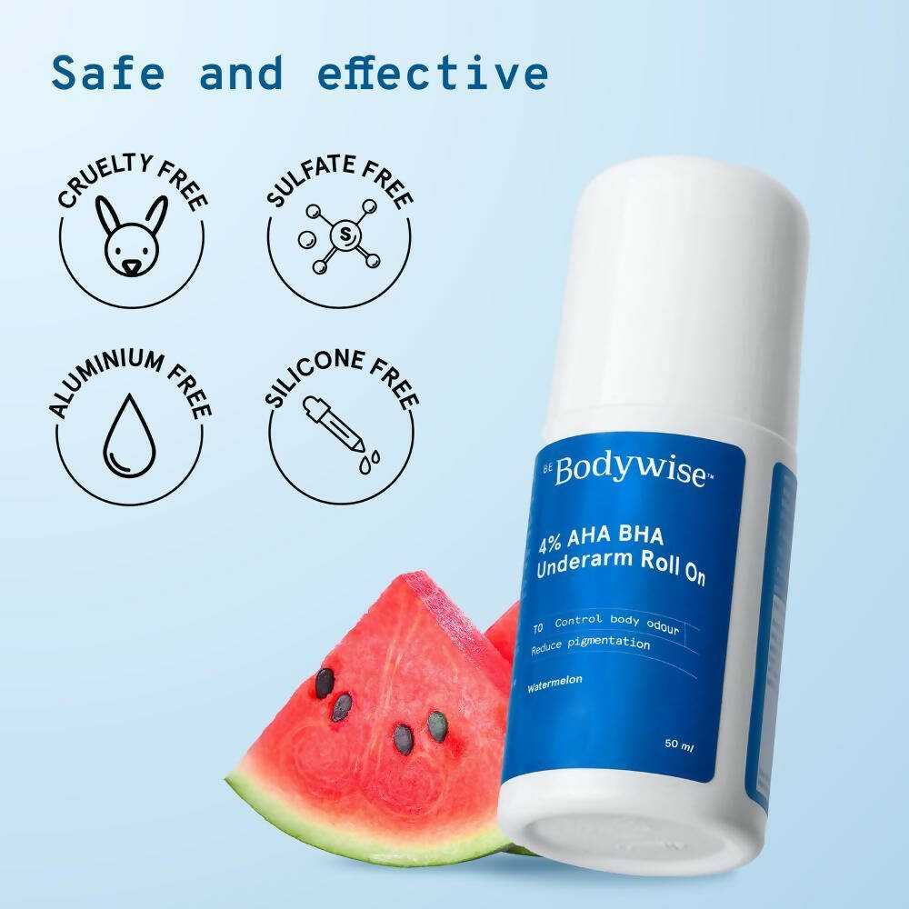 BeBodywise 4% AHA BHA Underarm Roll On - Watermelon - Indyancart