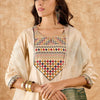 Dhiyona IE Yoke Design Straight Thread Work Liva Kurta with Palazzos & Dupatta