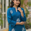 Dhiyona IE Embroidered Mandarin Collar Pure Cotton Tunic With Palazzo