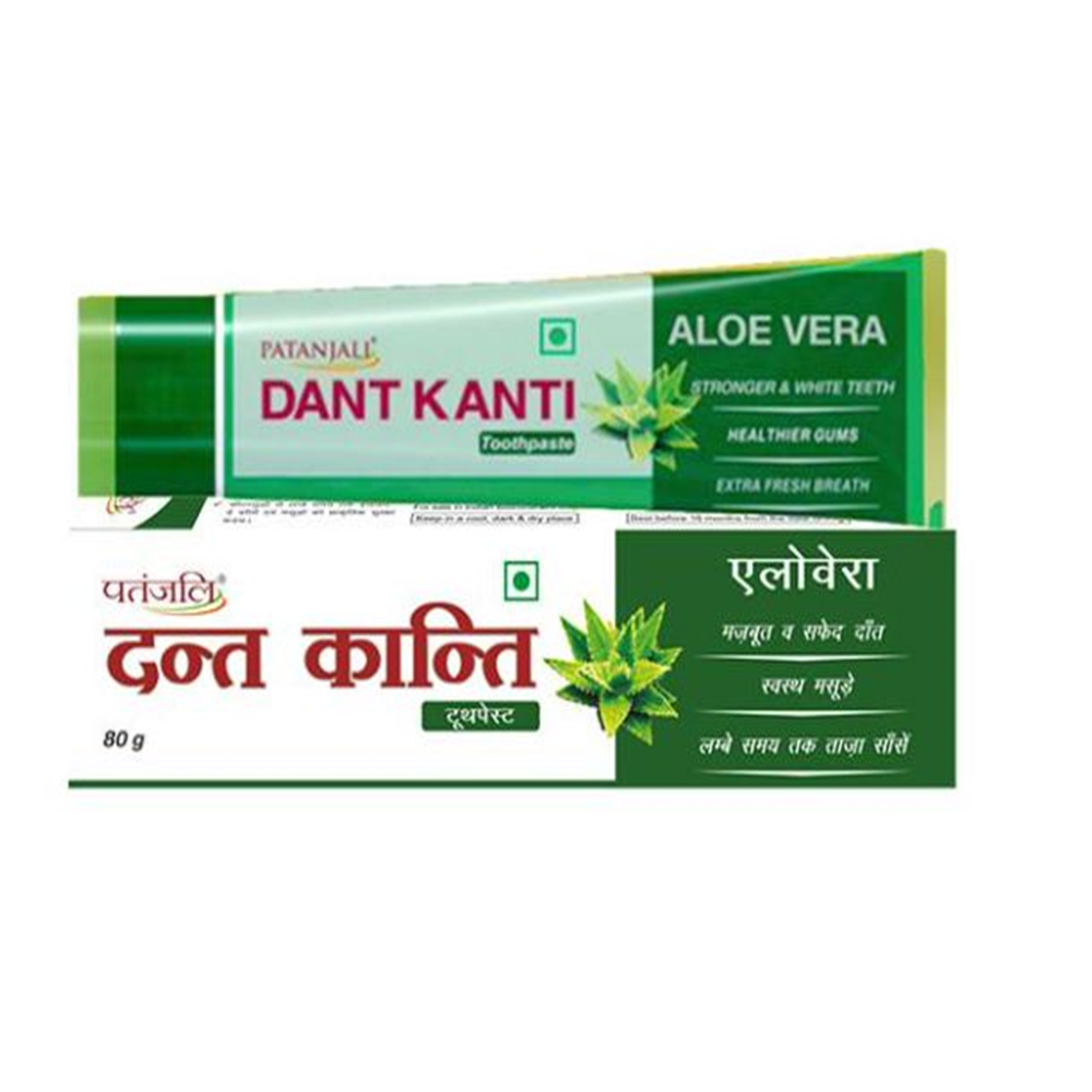 Patanjali Dant Kanti Aloevera Gel Tooth Paste (80 GM) - Indyancart
