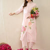 Dhiyona IE Women Floral Embroidered Regular Thread Work Pure Cotton Kurta with Trousers