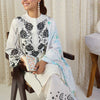 Dhiyona IE Women Floral Embroidered Regular Thread Work Cotton Kurta with Palazzos & Dupatta