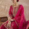 Dhiyona IE Ethnic Motifs Embroidered Straight Thread Work Kurta With Palazzos & Dupatta