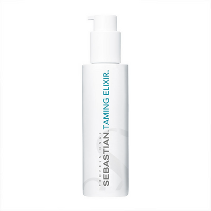 Sebastian Professional Taming Elixir weightless smoothing serum for hair, in a sleek bottle, designed to tame frizz and add shine.