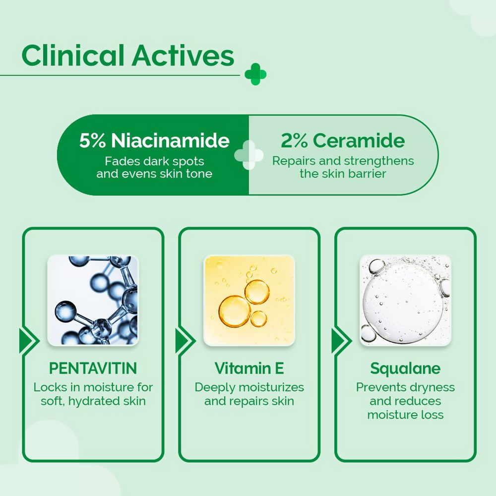 The Derma Co 5% Nia-Ceramide Daily Hydrating Moisturizer for face, showing the jar with the product label and creamy texture.