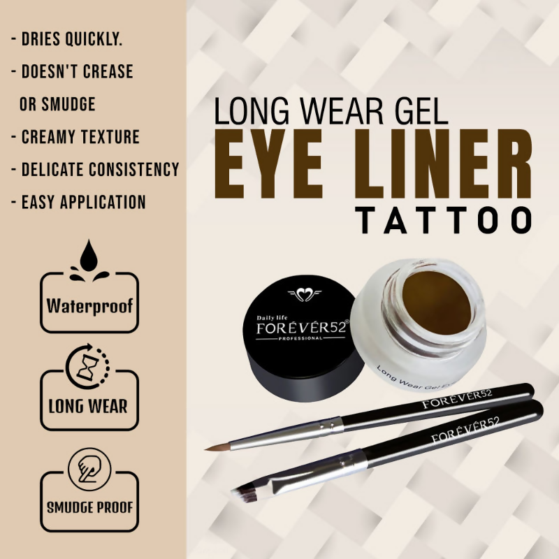 Daily Life Forever52 Long Wear Gel Eyeliner Tattoo GT008 in black, showing the sleek gel eyeliner pot with a smooth black finish