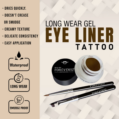 Daily Life Forever52 Long Wear Gel Eyeliner Tattoo GT008 in black, showing the sleek gel eyeliner pot with a smooth black finish