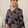 Indyancart IE Women Printed Regular Thread Work Pure Cotton Kurta with Trousers & With Dupatta