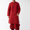 Men's Maroon Silk Blend Straight Kurta and Dhoti Set