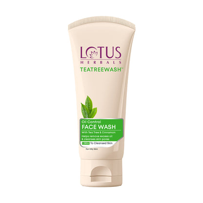 Lotus Herbals Teatreewash Face Wash With TeaTree Oil & Cinnamon And Helps Control Pimples & Acne