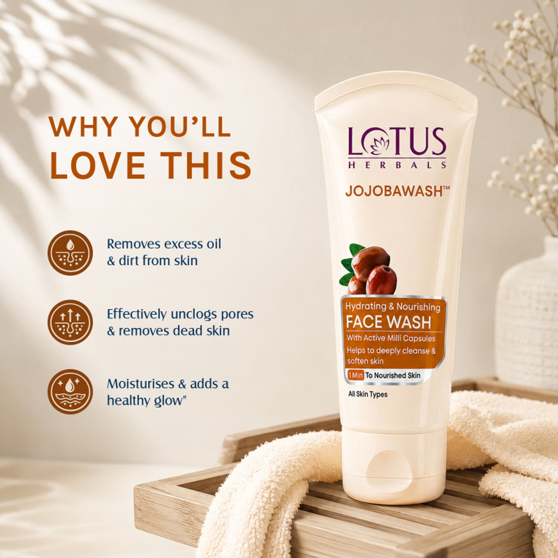 Lotus Herbals Jojobawash Active Milli Capsules Nourishing Face Wash
