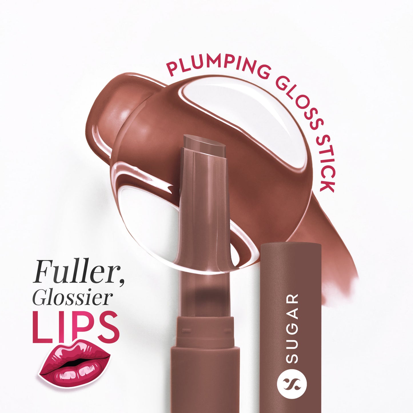 SUGAR Glide Peptide Plumping Lip Gloss Stick - 07 Brown Buzz