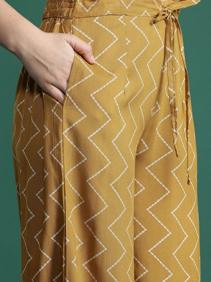 Indyancart IE Quirky Printed Beads & Stones Kurta with Salwar