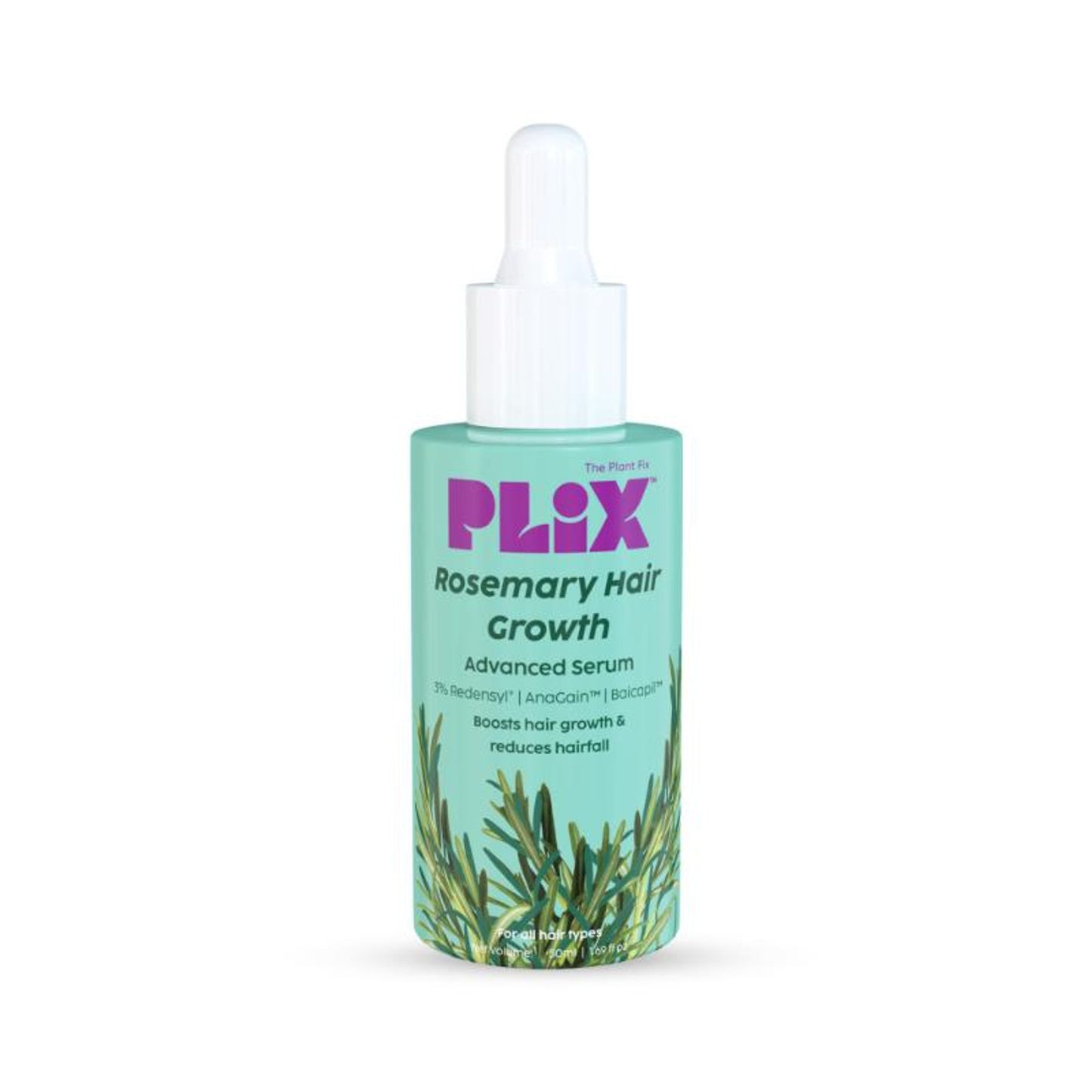 Plix Rosemary Hair Growth Serum With 3% Redensyl, 4% AnaGain, 3% Baicapil, Thickens Hair