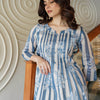 Dhiyona IE Floral Printed Round Neck A-Line Pure Cotton Kurta With Trousers