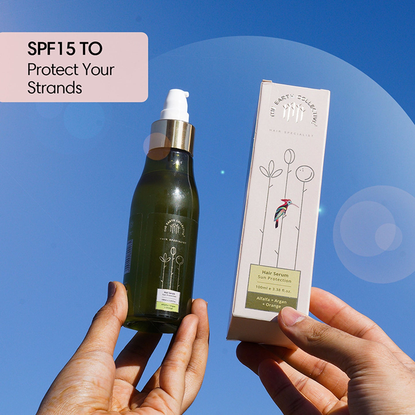 The Earth Collective Hair Serum, Sun Protection Hair Sunscreen