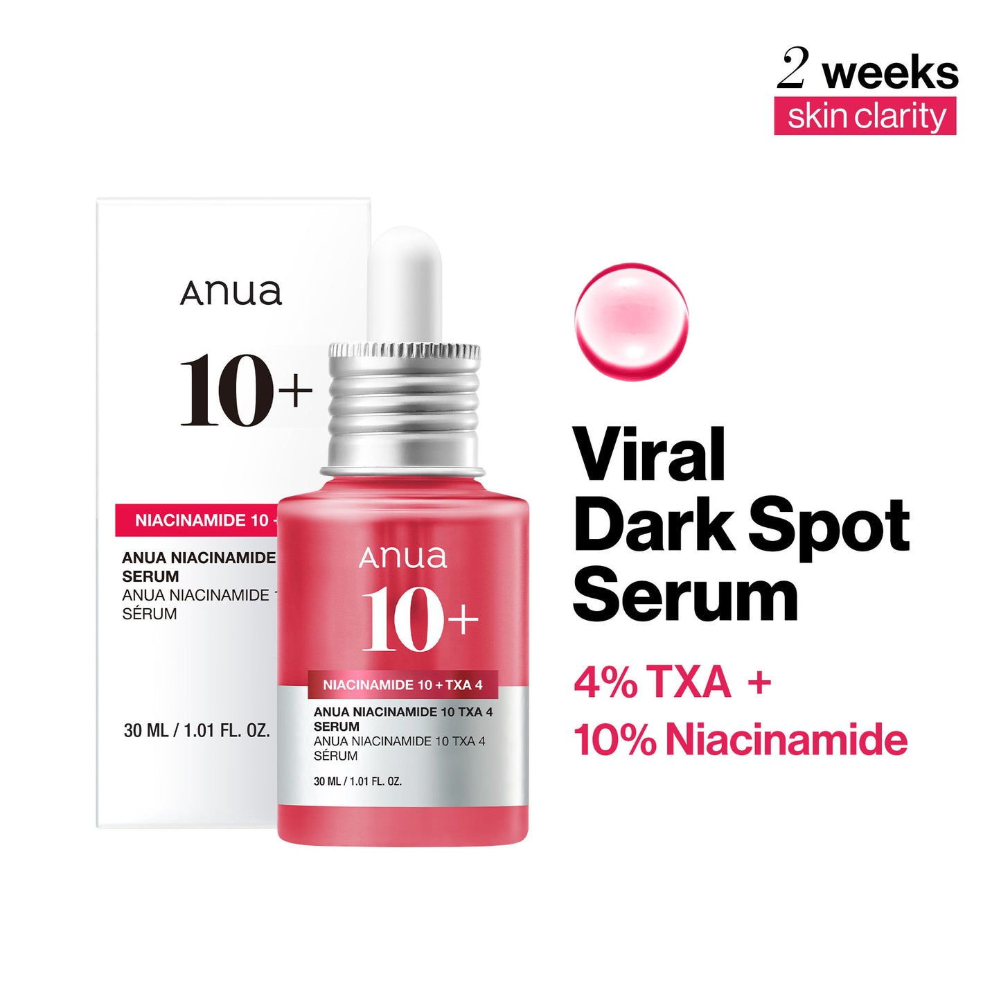 Anua Niacinamide 10 Txa 4 Serum, Brightening Korean Serum For Dark Spots & Hyperpigmentation
