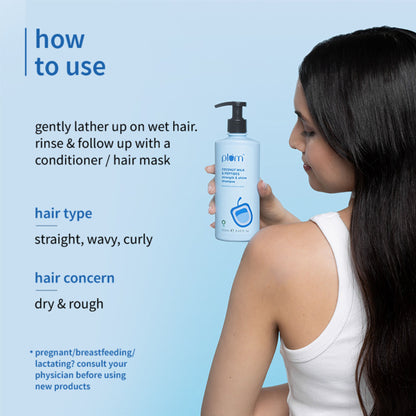 Plum Peptides Shampoo with Coconut Milk for Dry & Rough Hair 22x softer hair in 1 wash