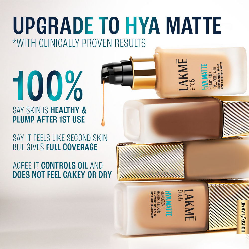 Lakme 9to5 Hya Matte Foundation + Hyaluronic Acid - Warm Natural