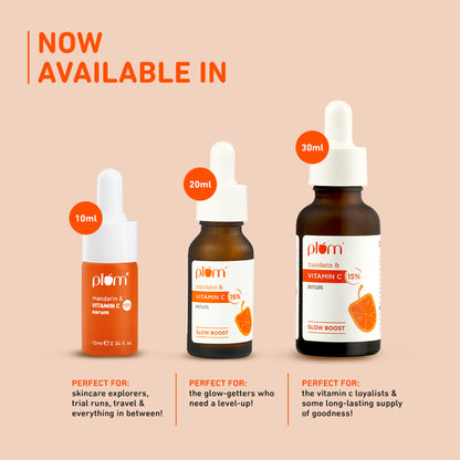 Plum 15% Vitamin C Glow Face Serum - Dermat Tested To Fight Dark Spots- Pigmentation & Dull Skin