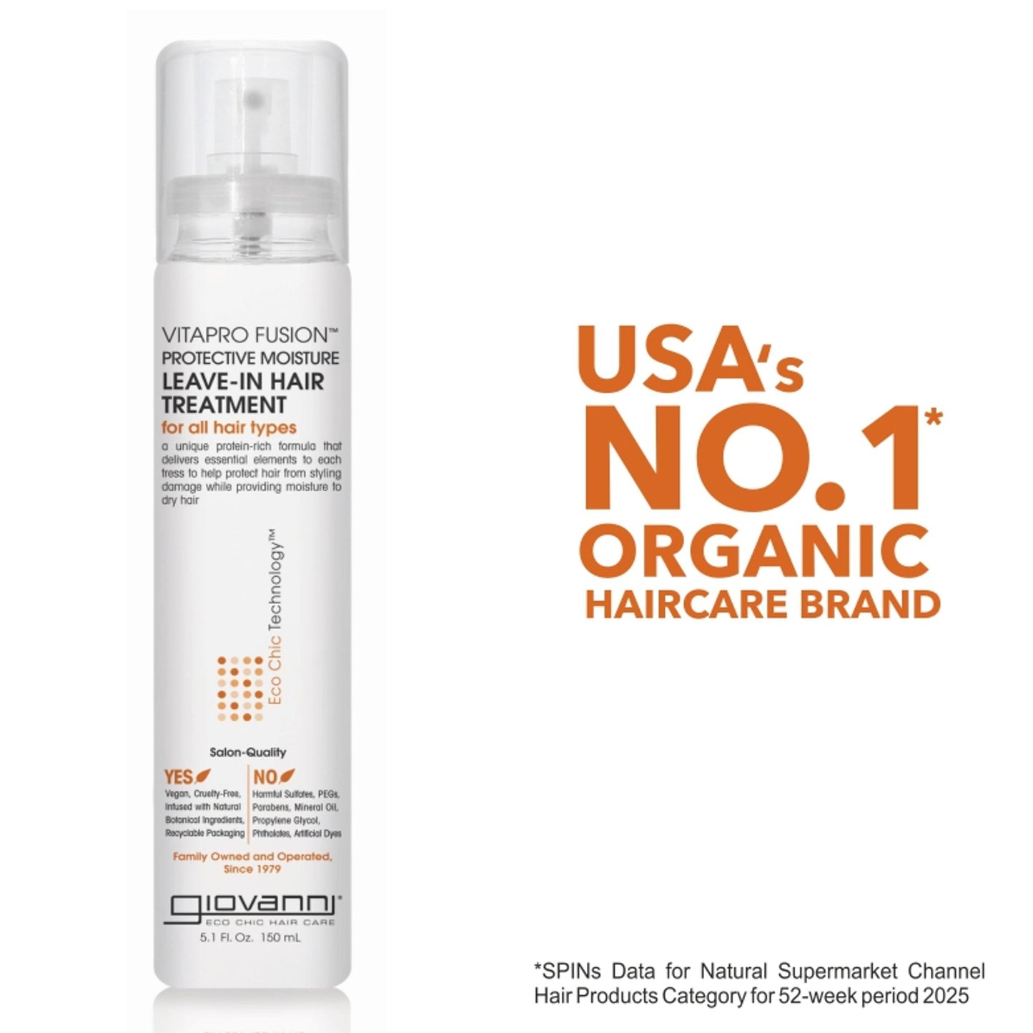 Giovanni Organic Vitapro Fusion Protective Moisture Leave-In Spray Hair Treatmen For All Hair Types