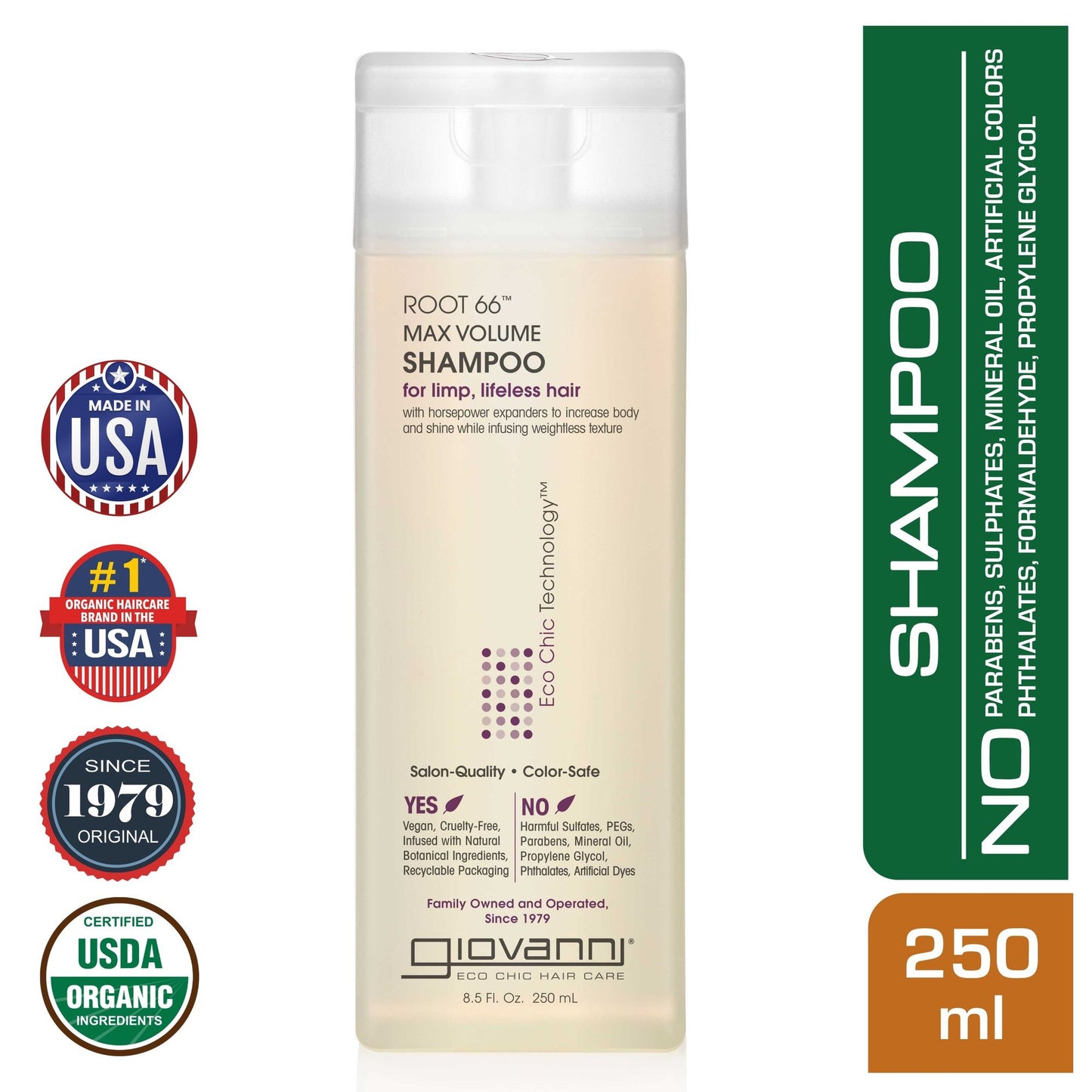Giovanni Organic Root66 Max Volume Shampoo 250ml