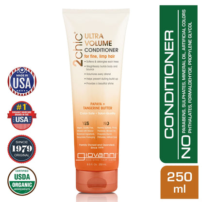 Giovanni Organic 2Chic Tangerine & Papaya Butter Ultra-Volume Conditioner