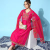 Indyancart SN Women's Floral Yoke Design Regular Kurta with Trousers & With Dupatta
