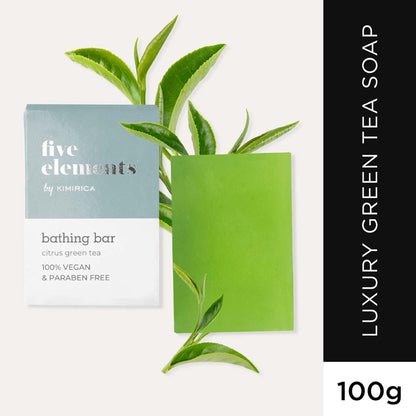 Kimirica Luxury Green Tea Soap, Handmade Refreshing Creamy Bathing Bar With Aloe Vera & Vitamin E