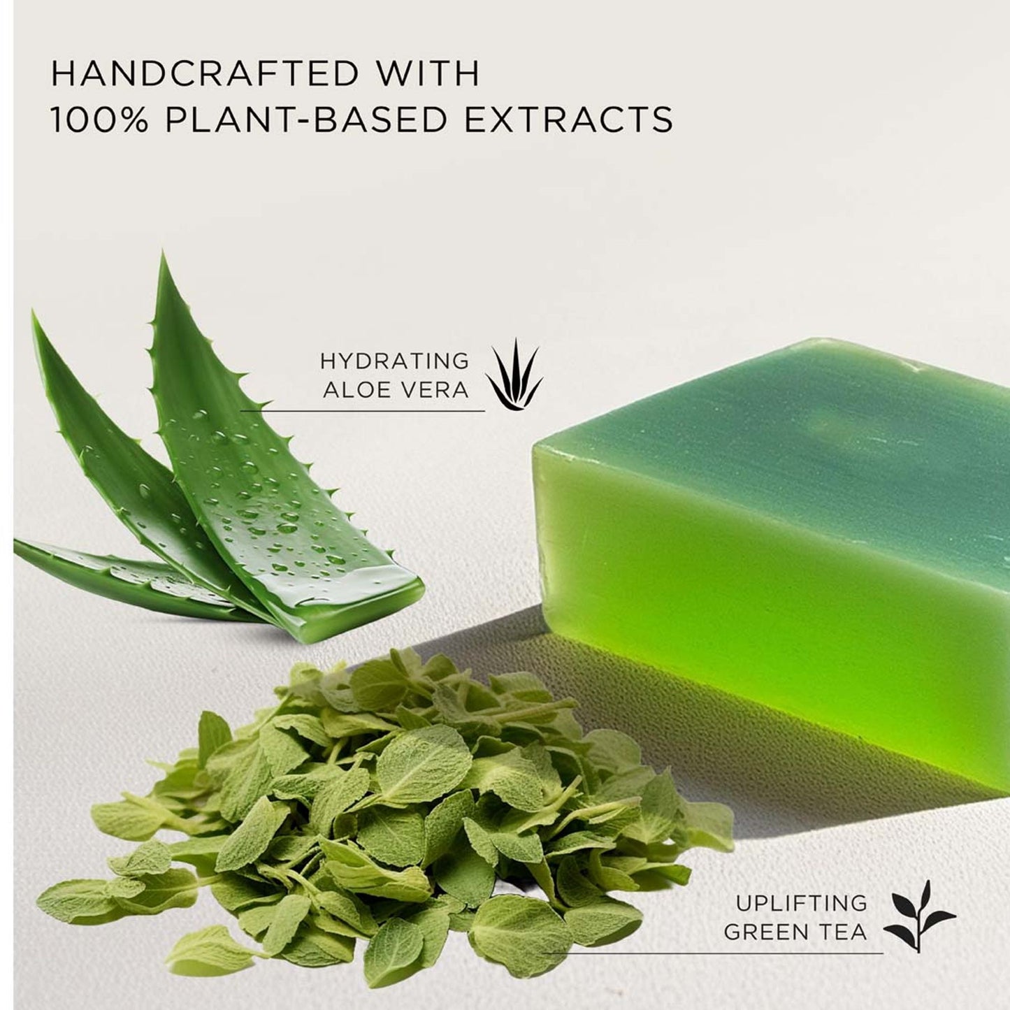 Kimirica Luxury Green Tea Soap, Handmade Refreshing Creamy Bathing Bar With Aloe Vera & Vitamin E