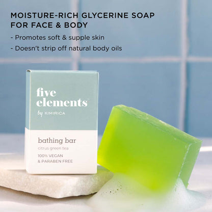 Kimirica Luxury Green Tea Soap, Handmade Refreshing Creamy Bathing Bar With Aloe Vera & Vitamin E