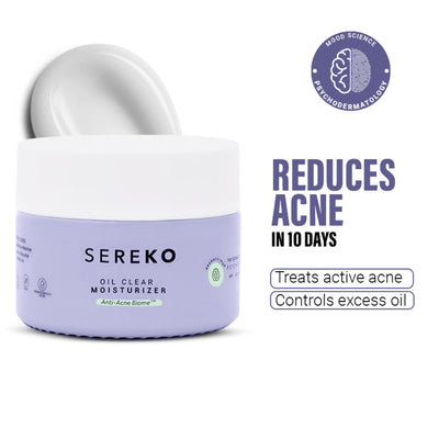 Sereko Oil Clear Face Moisturizer with Lactic Acid & NMF for Oily, Acne-Prone & Combination Skin