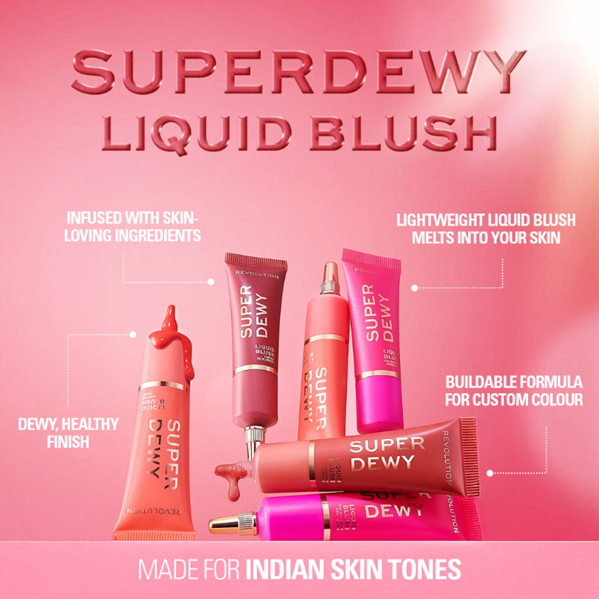 Makeup Revolution Superdewy Liquid Blusher - Ultra Pigmented-Dewy & Radiant Formula You Had Me At First Blush - You Had Me At First Blush