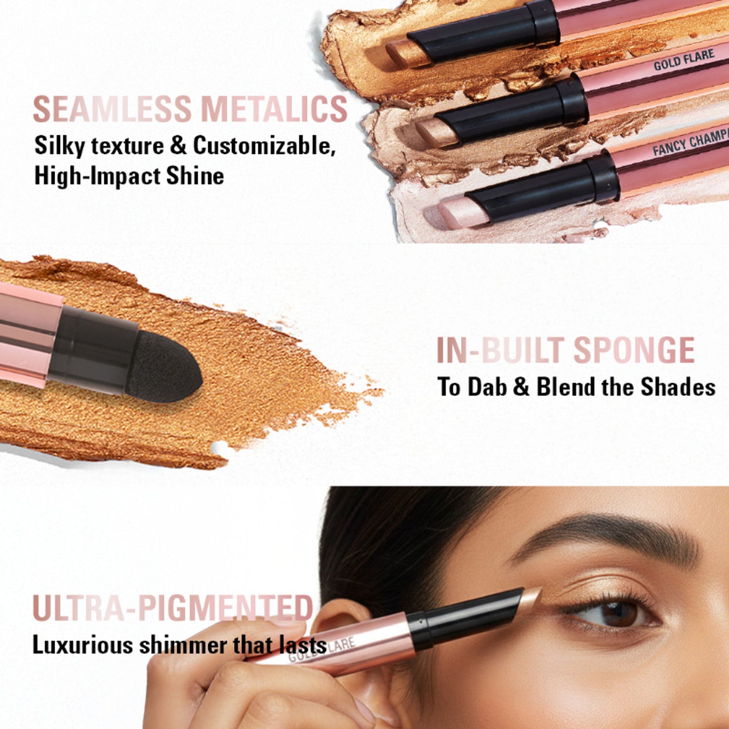 Makeup Revolution Lustre Wand Shadow Stick - Gold Flare