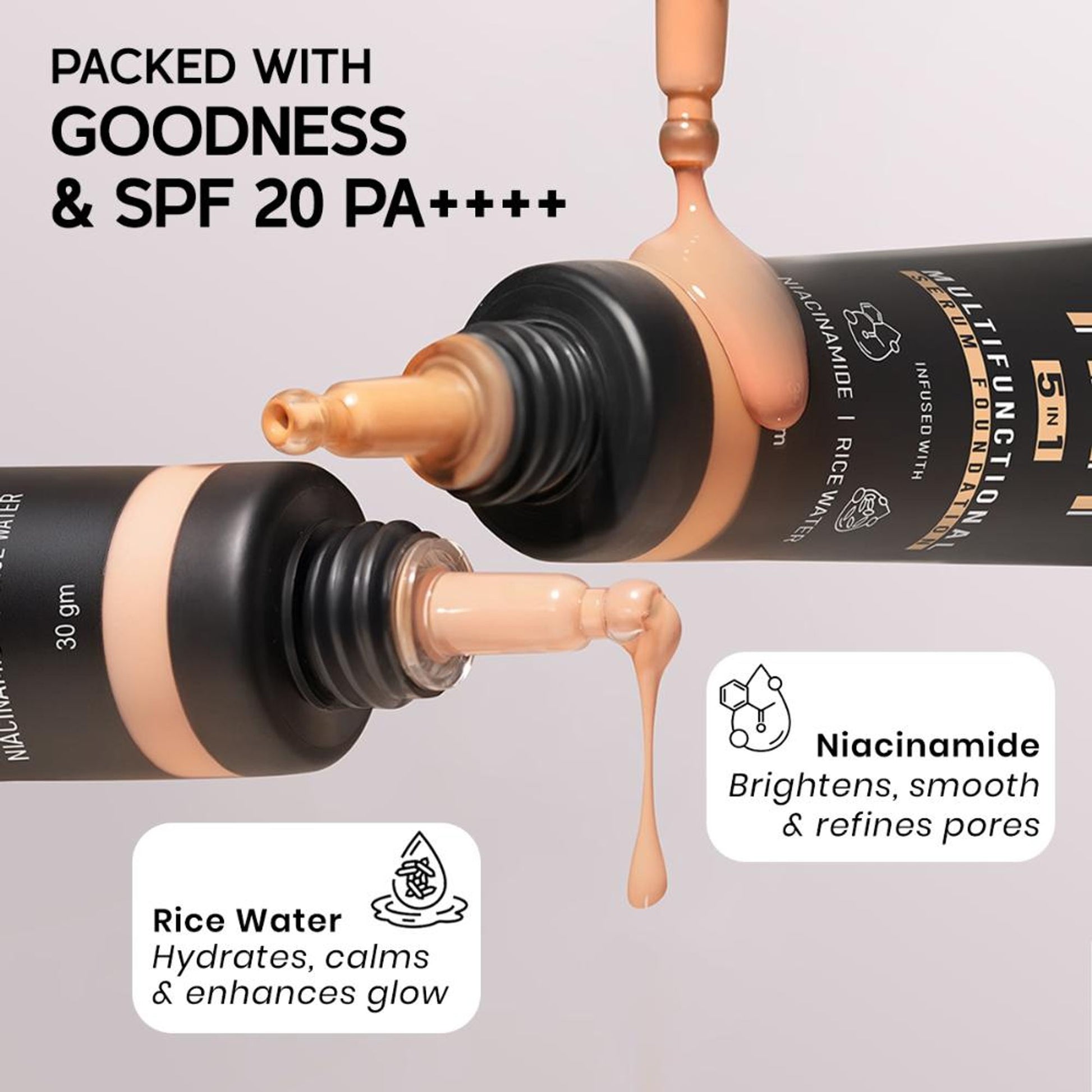 Insight Cosmetics Skin Tint 5In1 Multifunctional Serum Foundation - Cappucino