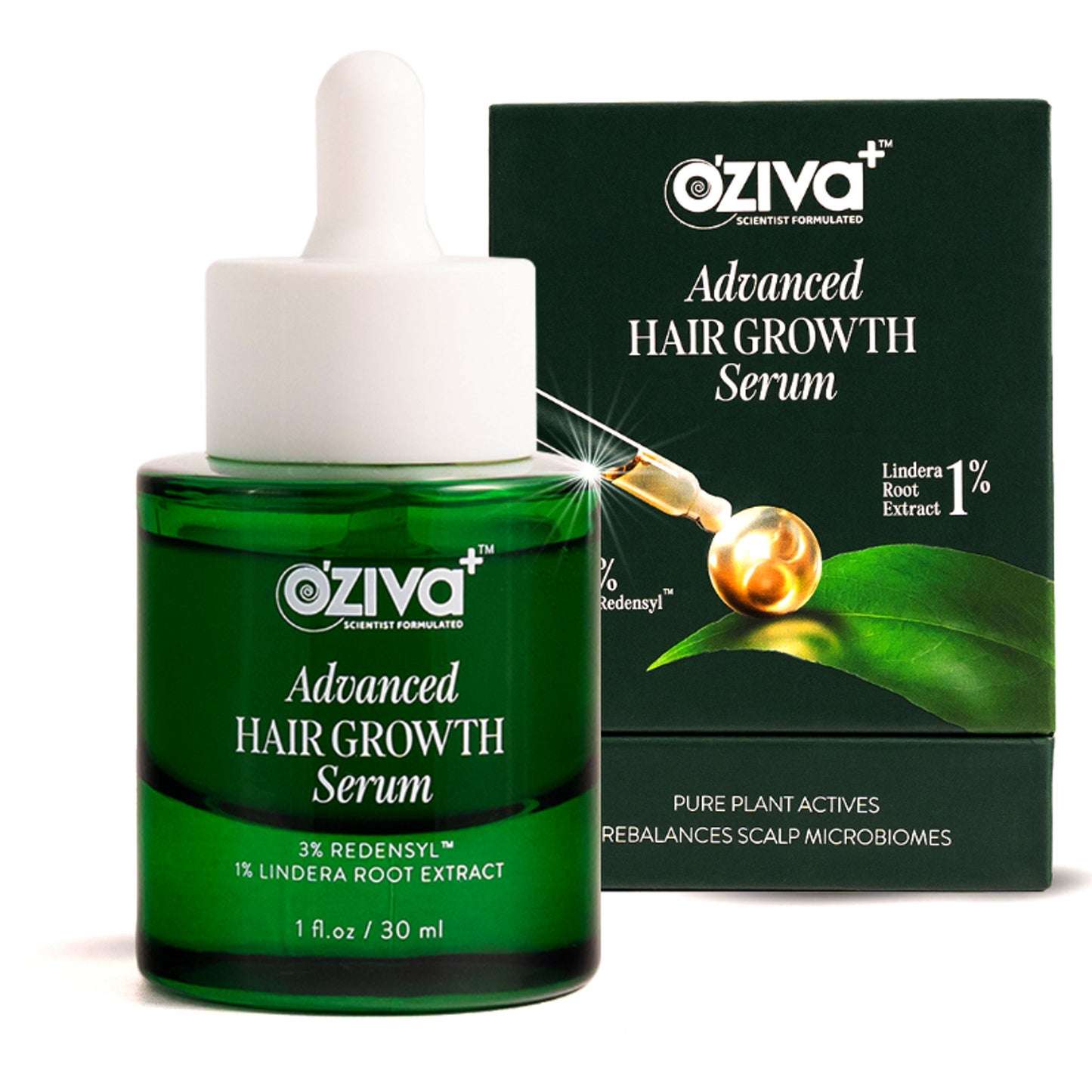 OZiva Advanced Hair Serum with Redensyl, Balances Scalp Microbiome & Reactivates Hair Growth Cycle