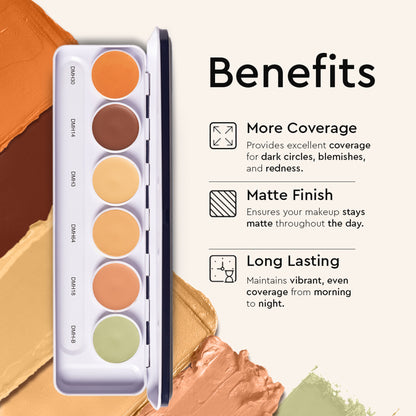C2P Pro Ultra HD 6 in 1 Camouflage Concealer Corrector Palette Dermashield Must Have Makeup Palette