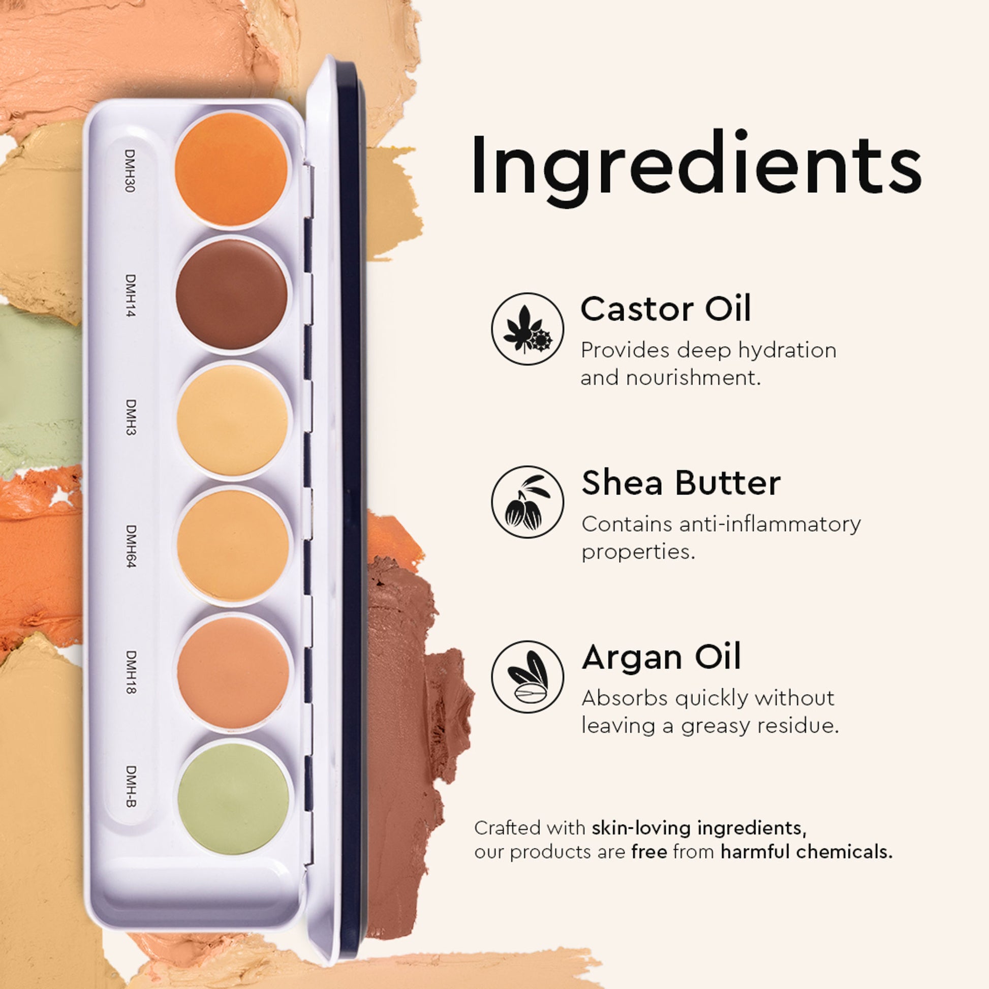 C2P Pro Ultra HD 6 in 1 Camouflage Concealer Corrector Palette Dermashield Must Have Makeup Palette