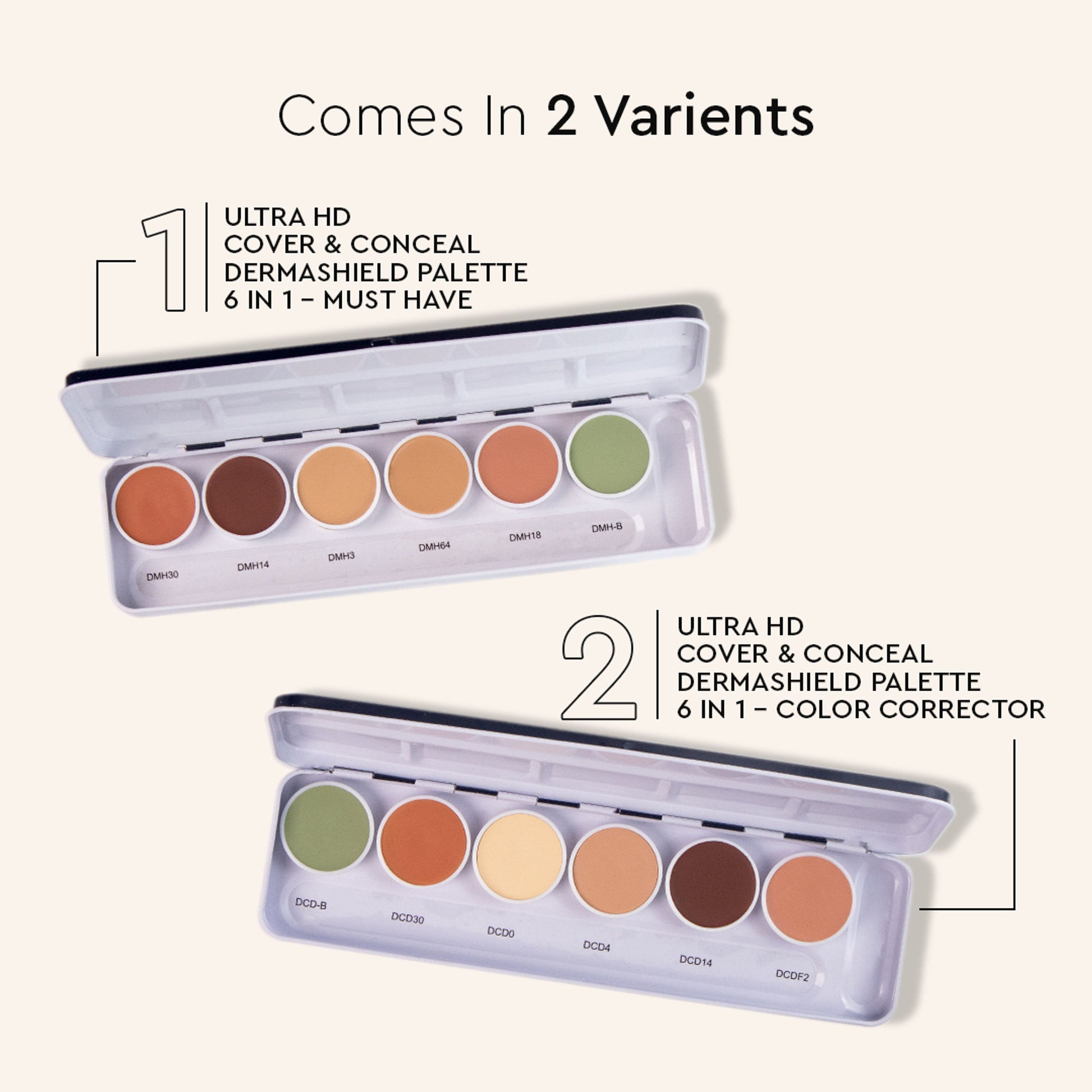 C2P Pro Ultra HD 6 in 1 Camouflage Concealer Corrector Palette Dermashield Must Have Makeup Palette