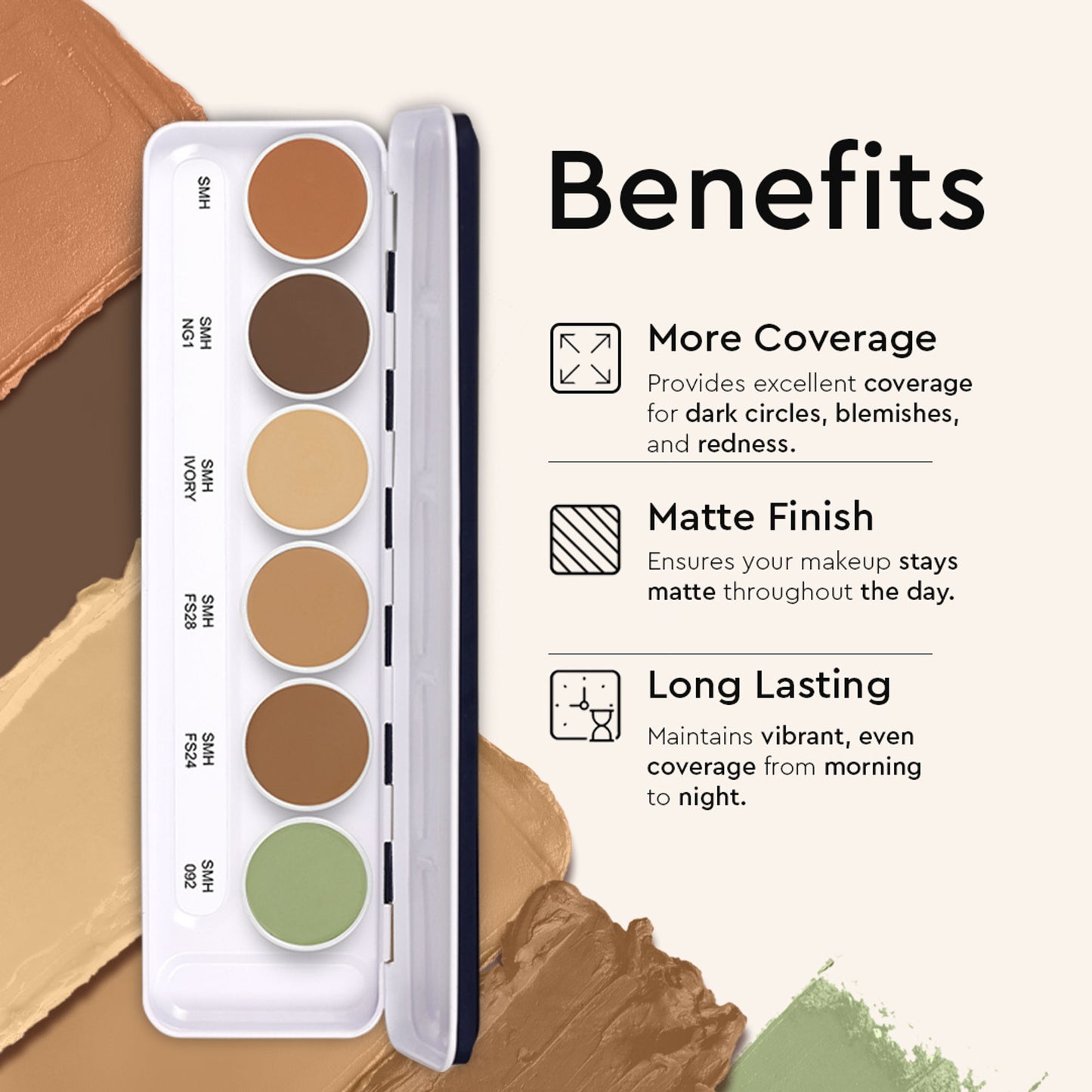 C2P Pro Foundation Ultra HD 6 in 1 Camouflage Concealer Corrector Supraemeshield Must Have Makeup Palette