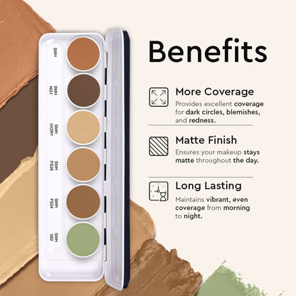 C2P Pro Foundation Ultra HD 6 in 1 Camouflage Concealer Corrector Supraemeshield Must Have Makeup Palette