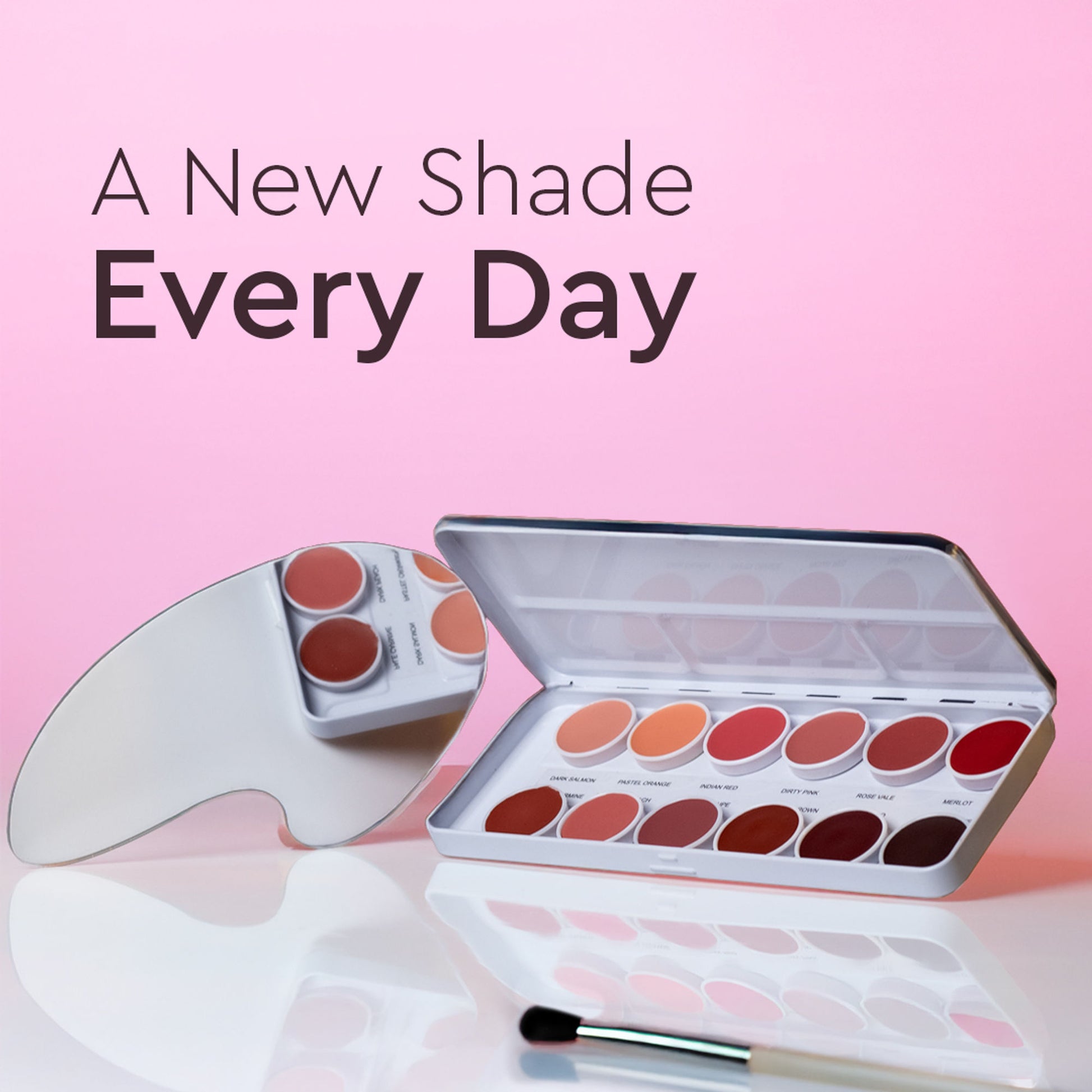 C2P Pro Studio Lip Spectrum 12 Color Cream Lipstick Palette - Brush