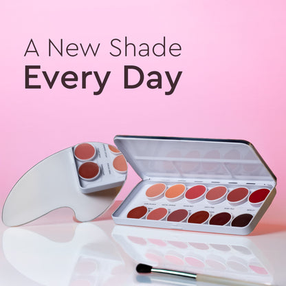 C2P Pro Studio Lip Spectrum 12 Color Cream Lipstick Palette - Brush