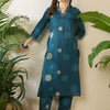 Indyancart IE Women Floral Printed Regular Thread Work Pure Cotton Kurta with Trousers