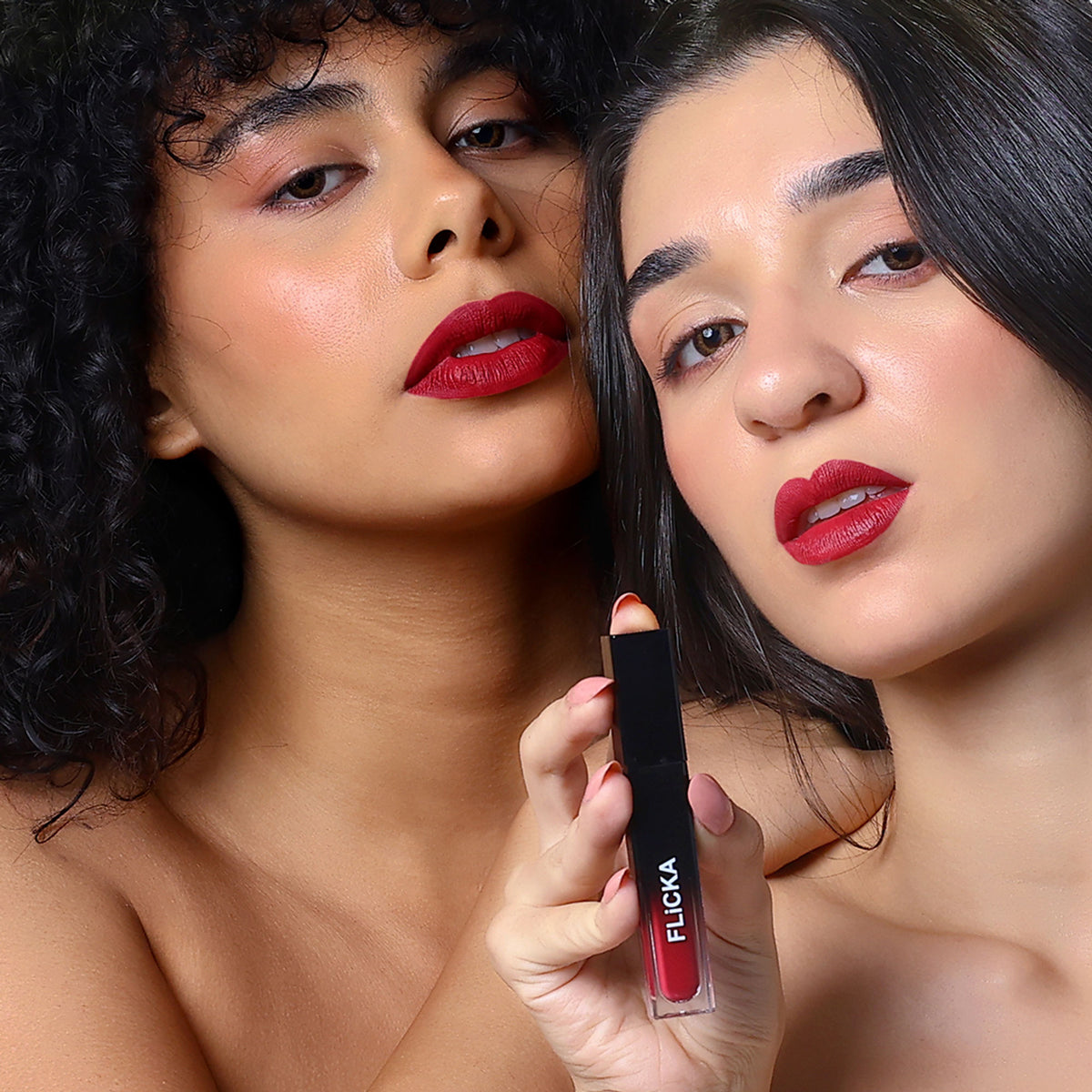 FLiCKA Flicka Set with Attack Liquid Lipstick in Vintage Wine, waterproof, smudge-proof, long-lasting deep red lip color