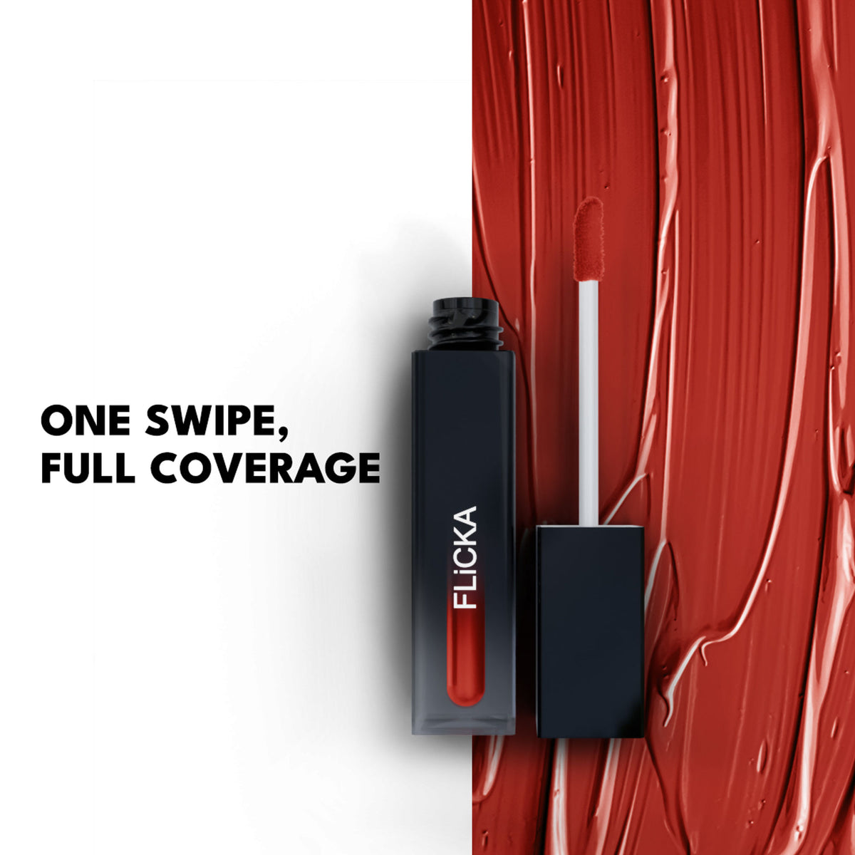 FLiCKA Flicka Set with Attack Waterproof Liquid Lipstick in Walnut Wonder, long-lasting, smudge-proof lipstick on a neutral background.