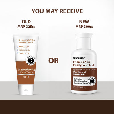 DERMISTRY Kojic Acid Face Wash Pigmentation Dark Spots Tan Removal Glowing Skin Lightening Whitening