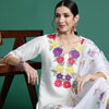 Dhiyona IE Women Floral Embroidered Regular Patchwork Kurta with Trousers & With Dupatta
