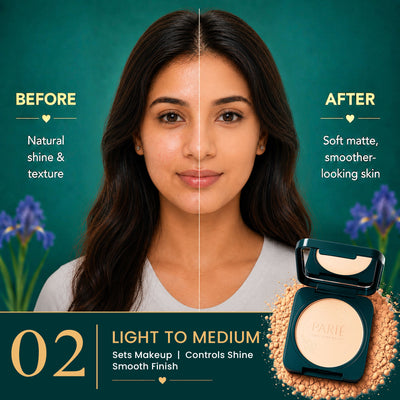 Parul Garg Beauty PARIE Oil Control Compact Powder Matte Finish & SPF 10 PA++ - Light Medium