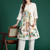 Dhiyona IE Floral Printed Regular Pure Cotton Kurta with Trousers